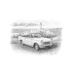 Triumph Herald Convertible Personalised Portrait in Black and White - RH5375BW